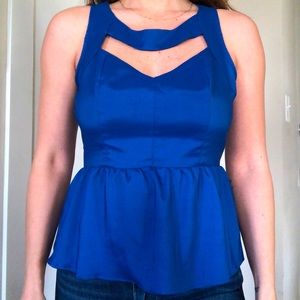 South Moon Under Peplum Blue Blouse
